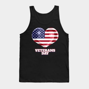 American Flag Heart For Veterans Day Tank Top